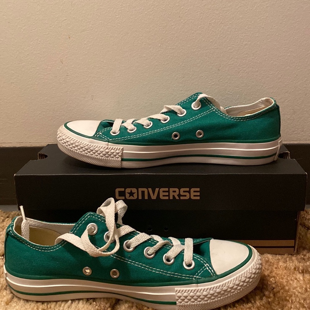 Green Converse Low Tops